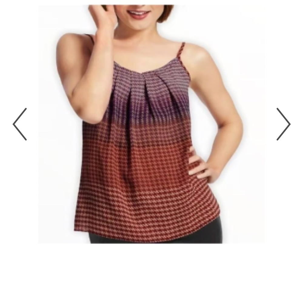 CAbi Houndstooth Lined Adjustable Strap Camisole size Medium Ombré Houndstooth